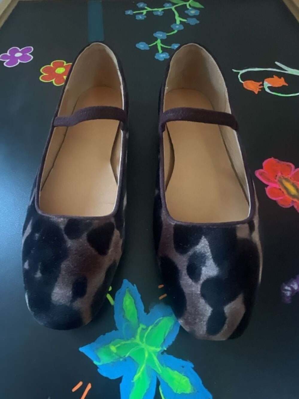 Madewell Greta Leopard Print Velvet Ballet Flats